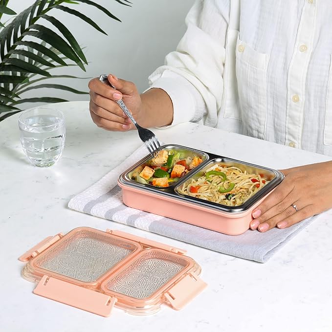 Cello Duo Medium Insulated Lunch Box with Stainless Steel Inner