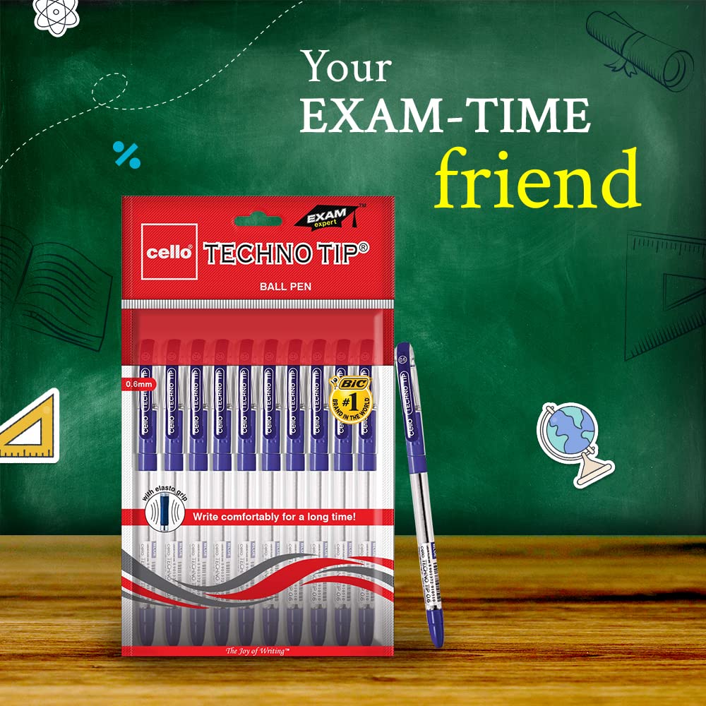 Cello Pin Point Ball Pen Blue 0.6mm (Pack Of 10)