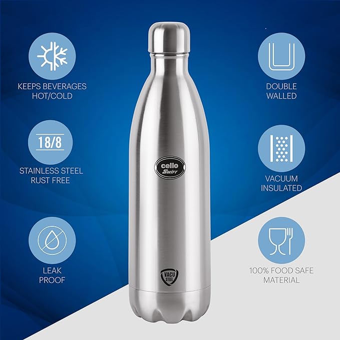 Cello Swift Vacusteel Water Bottle 1 ltr