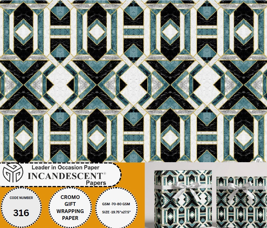 Chromo Gift Wrapping Paper (306 No.) Size 19.75x27.5 Inch (Pack Of 25)