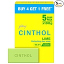 Cinthol Lime Soap-Pack of 5