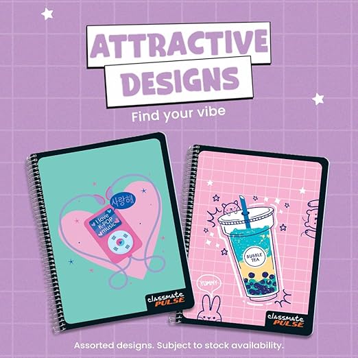 Classmate Spiral Long Notebook A4 Single Line 180 Pages (Pack of 1)