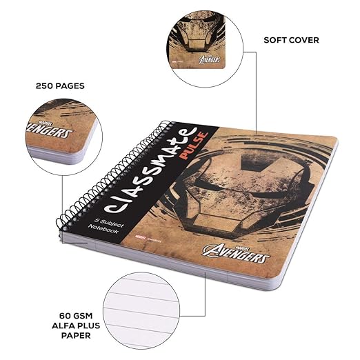 Classmate Spiral Note Book A4 Size 250 Pages (Pack of 1)