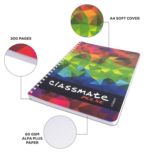 Classmate Spiral Note Book A4 300 Pages (Pack of 1)