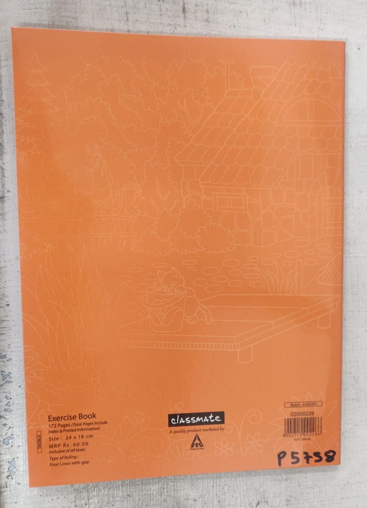 Classmate Dynamic Notebook Four Line 172 Pages (Pack of 1) Size 240mmx180mm
