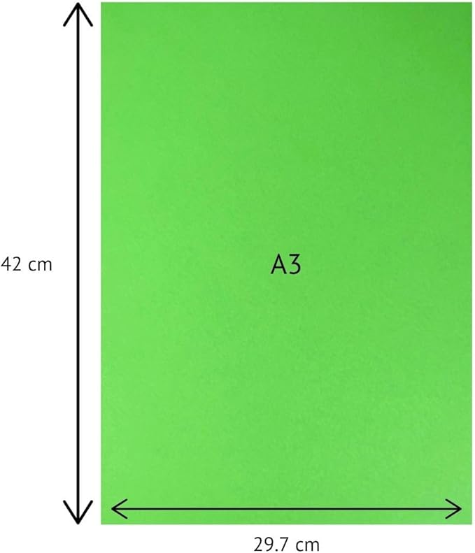 Pastel Paper Dark Green Colour A3 Size 160 Gsm (Pack Of 20)