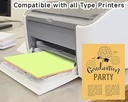 Fluorescent Sticker Papers, A4 Size, Lemon Yellow Colour, Laser Inkjet Printable Self Adhesive Sticker Label Sheets (Pack Of 100)