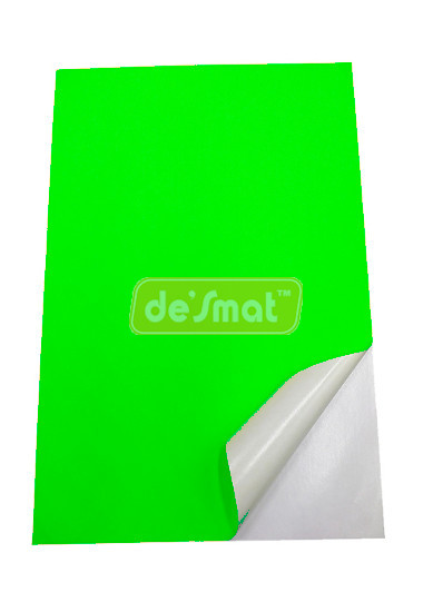 Desmat Fluorescent Sticker Papers, A4 Size, Green Colour, Laser Inkjet Printable Self Adhesive Sticker Label(Pack Of 75)