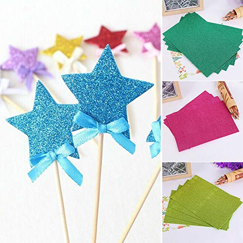 Glitter Foam Sheet, A4 Size, Pink Colour, (1.5mm Thick -Pack Of 10) For Arts and Crafts, Scrapbooking, DIY Work, Decoration, Gift Wrapping.