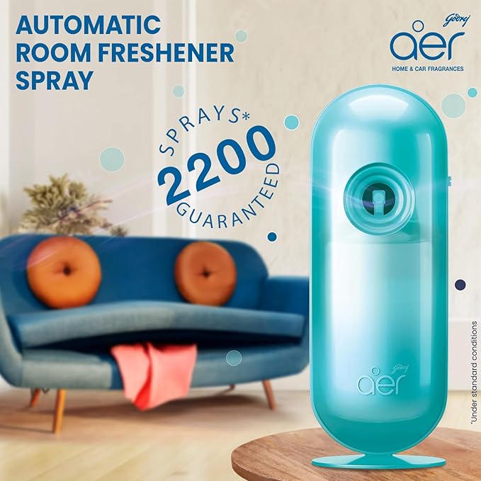 Godrej Aer Matic Kit Room Freshener (Machine+1 Refill) Cool Surf Blue