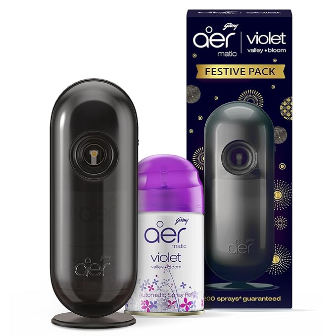 Godrej Aer Matic Kit Room Freshener (Machine+1 Refill) Violet Valley Bloom