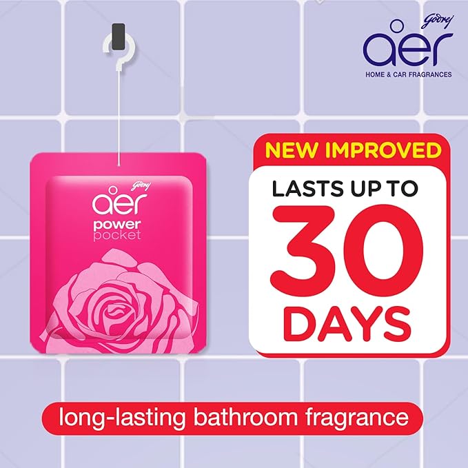 Godrej Aer Power Pocket-Rose Fresh Blossom 10g Instant & Long Lasting Fragrance