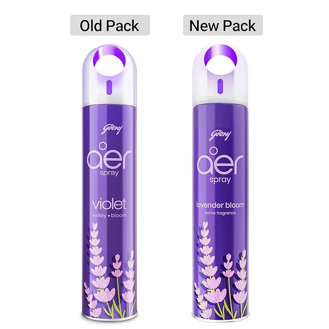 Godrej aer Spray / Room Freshener For Home & Office, Flavour: Violet Valley Bloom (220ml / 126g)