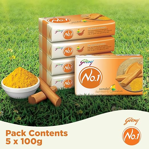 Godrej No.1 Sandal Turmeri Soap 100gm (Pack Of 5)