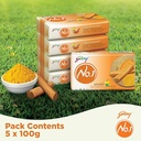 Godrej No.1 Sandal Turmeri Soap 100gm (Pack Of 5)