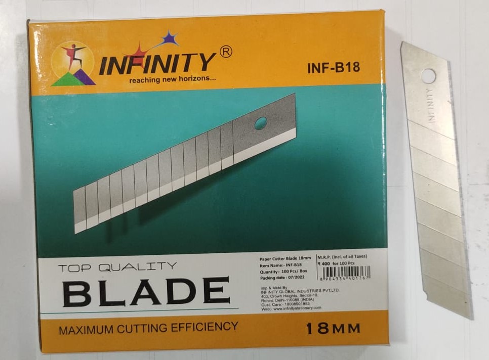 Infinity Paper Cutter Blade Big Size 18mm (Pack Of 10)