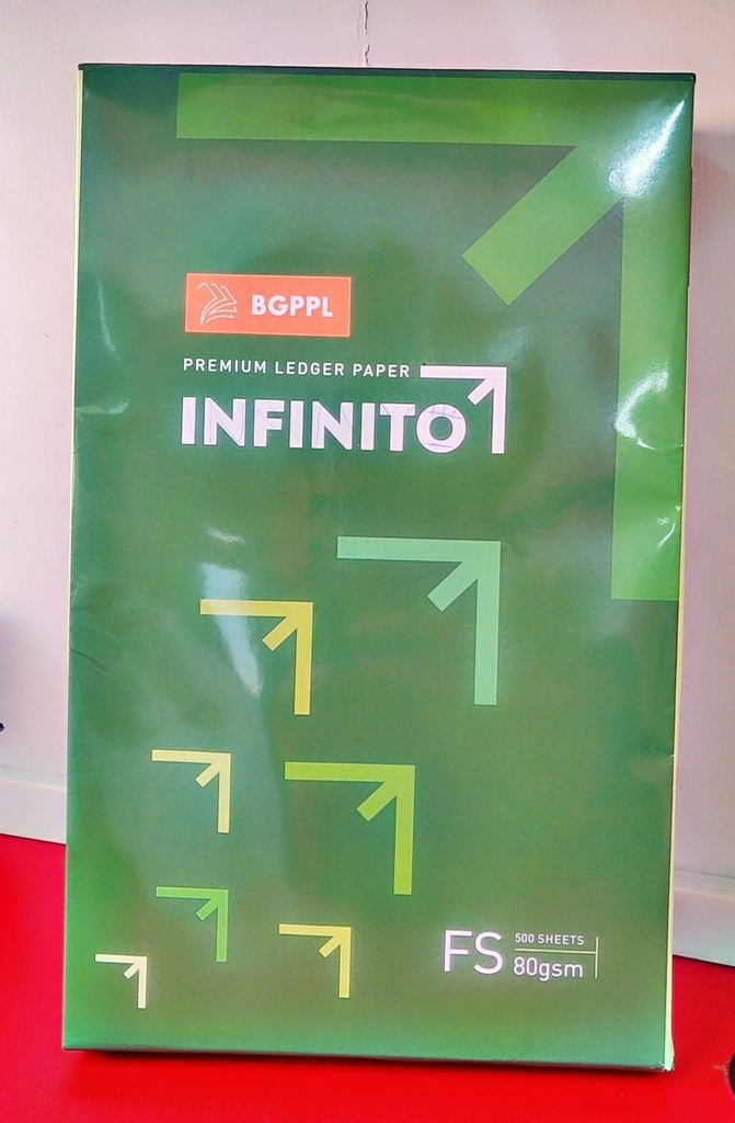 BGPPL Infinito Ledger Copier Paper, FS Legal Size, 80 Gsm, (500 Sheet,1 Ream) Light Green Colour