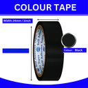 Redking Colour Tape Black Colour 1 Inch 24mm x 35mtr (Pack of 12)