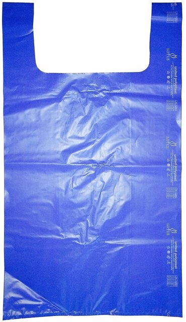 Blue Colour Jumbo Plastic Carry Bag, 20x26 Inch (Handle Bag)