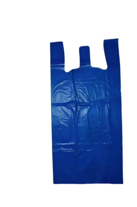 Blue Colour Jumbo Plastic Carry Bag, 27x30 Inch (Handle Bag)