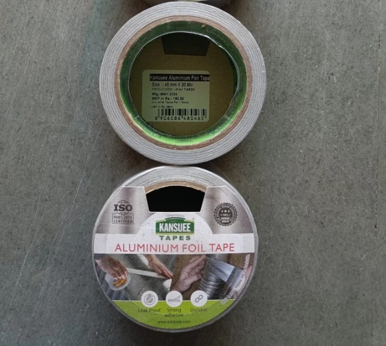 Kansuee Aluminium Foil Tape, Size 2 Inch 48mm x 20 Meter (Pack of 1)