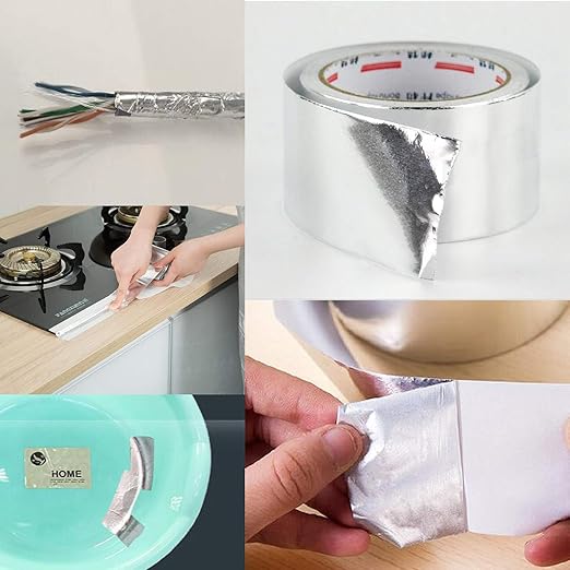 Kansuee Aluminium Foil Tape, Size 2 Inch 48mm x 20 Meter (Pack of 1)