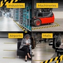 Kansuee Floor Marking Tape, Zebra Yellow & Black Colour, Size 2 Inch (48mm)-18 Meter