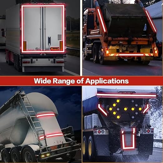 Kansuee Reflective Radium Tape, Warning Waterproof Tape, Size 2 Inch 48mm x 22 Meter Red Colour (Pack of 1)