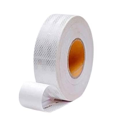 Kansuee Reflective Radium Tape, Warning Waterproof Tape, Size 2 Inch 48mm x 22 Meter Red Colour (Pack of 1)