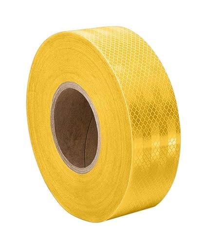 Kansuee Reflective Radium Tape, Warning Waterproof Tape, Size 2 Inch 48mm x 22 Meter Red Colour (Pack of 1)