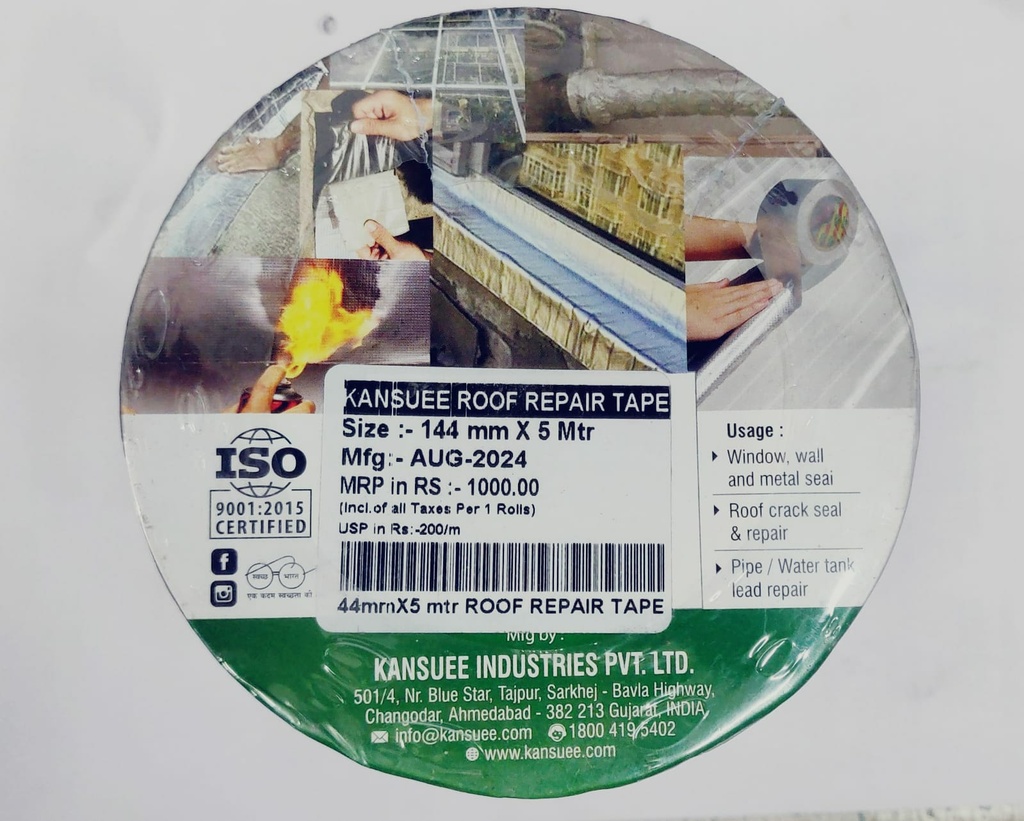 Kansuee Roof Repair Tape, Size 6 Inch 144mmx5 Meter (Pack of 1)