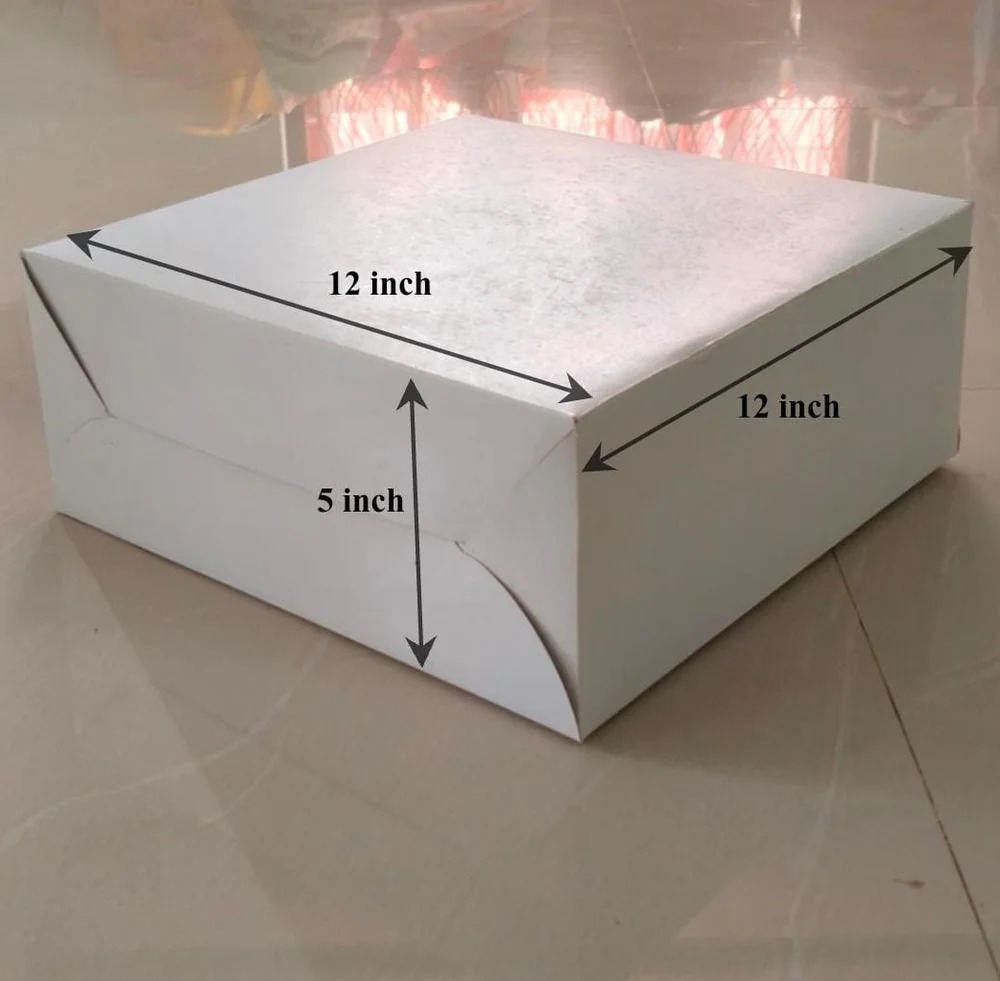 Cake Box Duplex White 7x7x4 Inch (Pack Of 100)