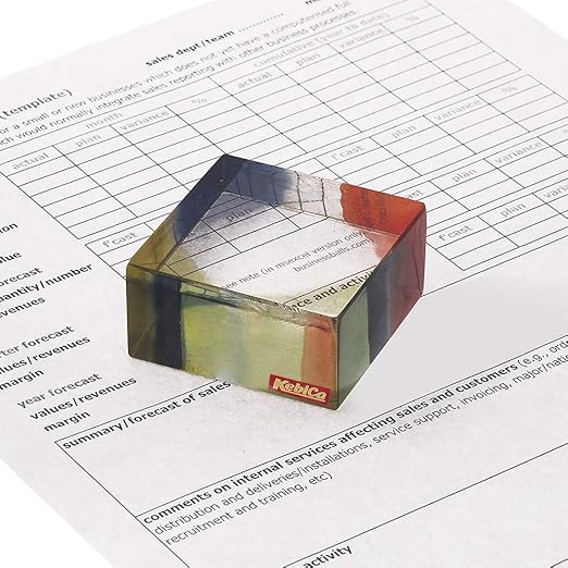 Kebica Cuboid Shape Acrylic Paper Weight Multi Color (No.10)