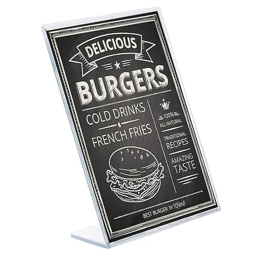 Kebica Appointment Stand, Oval Base Sign Holder Double Sided, Size A6 (6x4), L Shape Stand