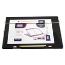 Kebica Tabletop Writing Desk Elevator Stand With Golden Metal Base With Adjustable Height PS Sheet 15x21 Inch 8mm Brass