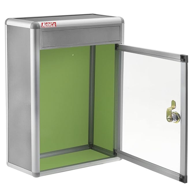 Kebica Metal Frame Donation Box, Suggestion Box, Letter, Complaint, Drop Box,Size 11x8.25x4 Inch (No.368)