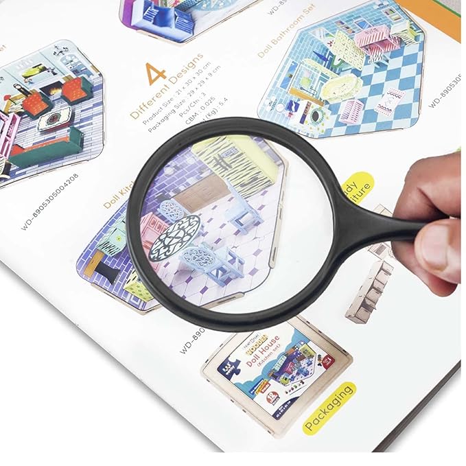 Kebica High Power Handheld Magnifying Glass Lens for Reading Shatterproof (50mm)