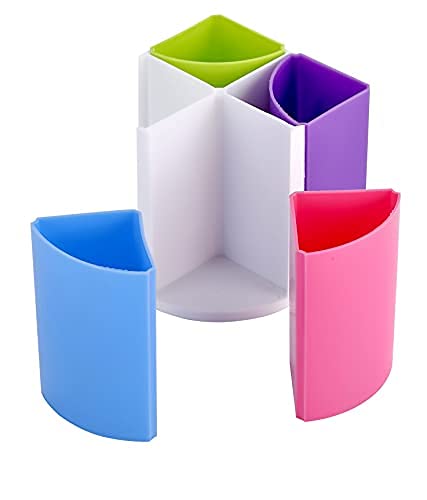 Kebica Rainbow Colour Pen Pencil Holder Detachable With 4 Comparments (T-2101R)