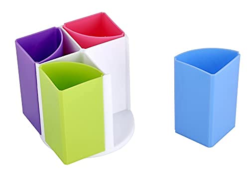 Kebica Rainbow Colour Pen Pencil Holder Detachable With 4 Comparments (T-2101R)