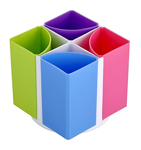 Kebica Rainbow Colour Pen Pencil Holder Detachable With 4 Comparments (T-2101R)