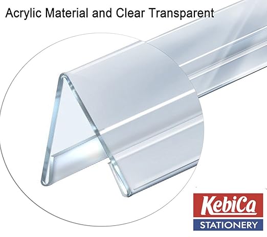 Kebica Two Sided Acrylic Name Plate Holder Stand A-Shaped, Size 10x2.25 Inch (Transparent Colour)