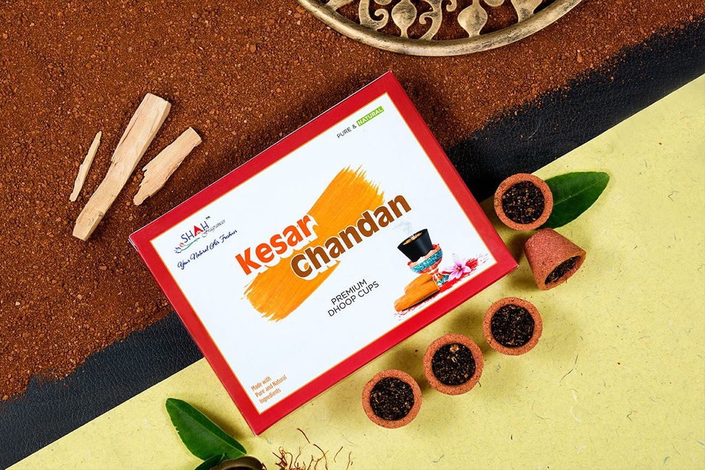 Kesar Chandan Premium Dhoop Cups (Pack Of 12)