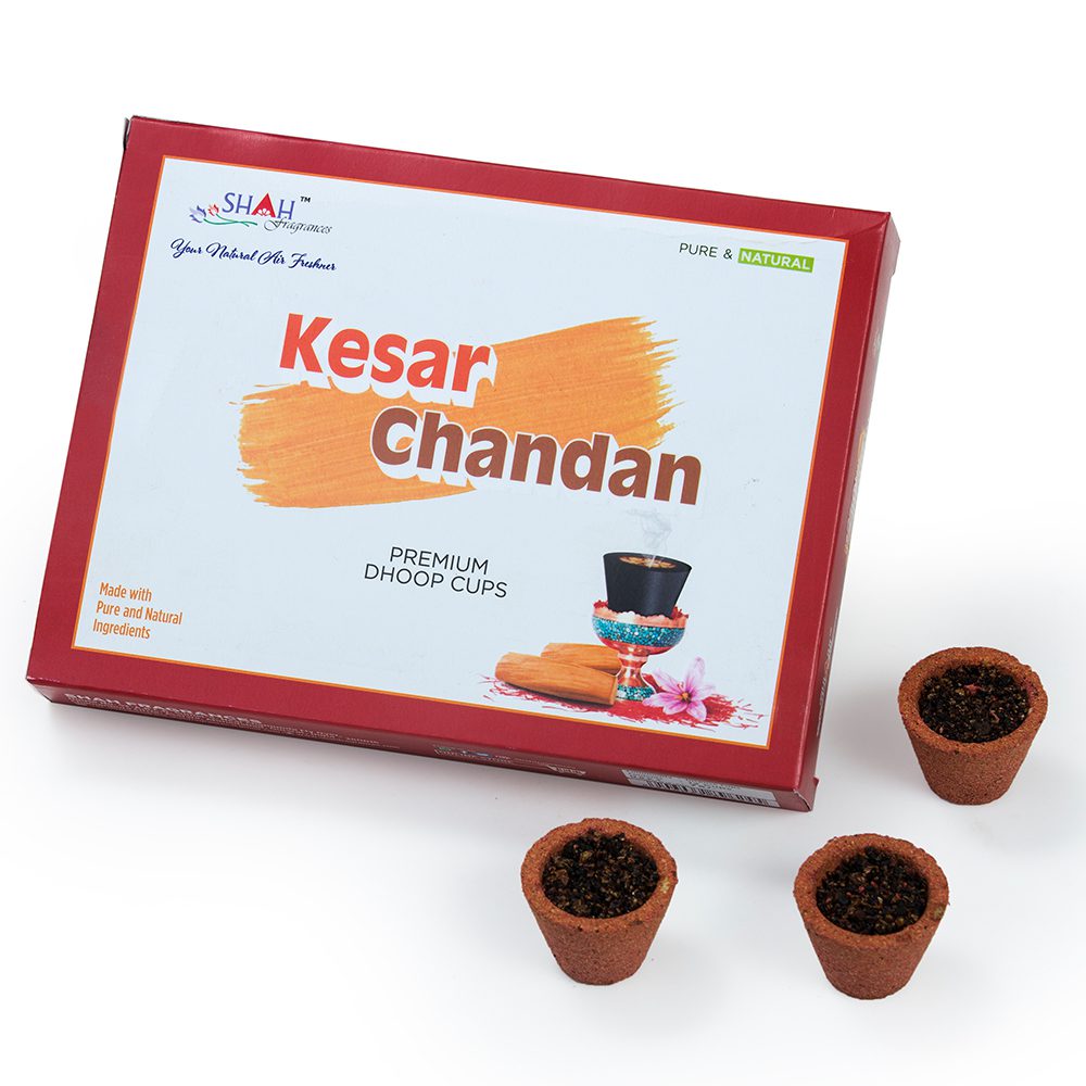 Kesar Chandan Premium Dhoop Cups (Pack Of 12)