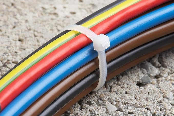 Kansuee Self Locking Cable Ties 4.8x250mm (Pack Of 100) White Colour