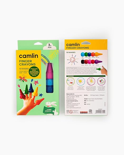 Camlin Finger Crayons-10 Shades