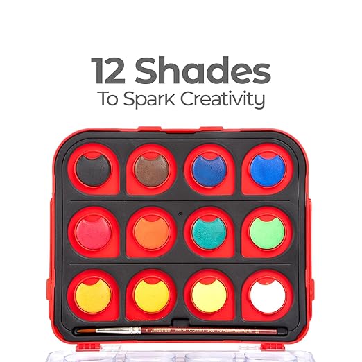 Camel ColorPad Water Colour Cake With Paint Brush-12 Shades