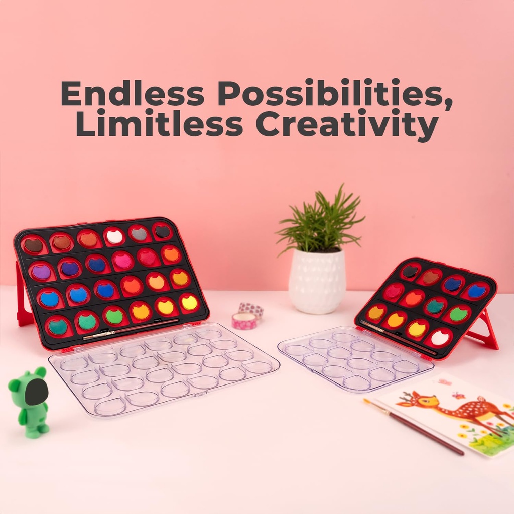 Camel ColorPad Water Colour Cake With Paint Brush-24 Shades