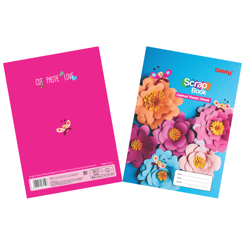 Oddy Scrap Book With Color Pastel Sheet A4 Size, 32 Page in 8 Colour (180 Gsm)