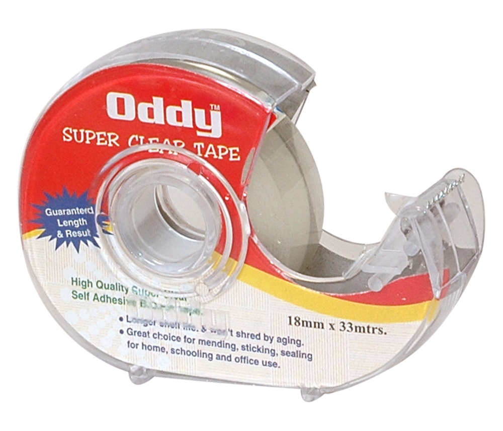Oddy Super Clear Stationery Tape 1 Inch With Dispenser