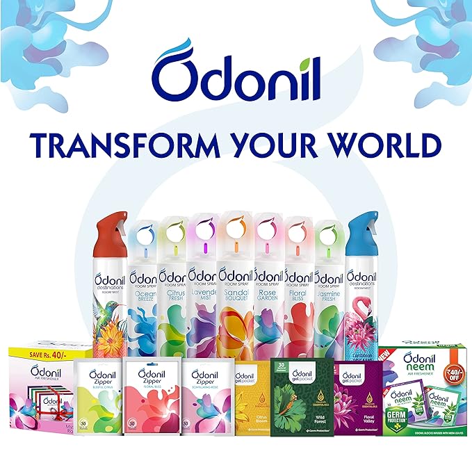 Odonil Zipper Bathroom Air Freshener-Soulful Jasmine / 10g Instant & Long Lasting Fragrance